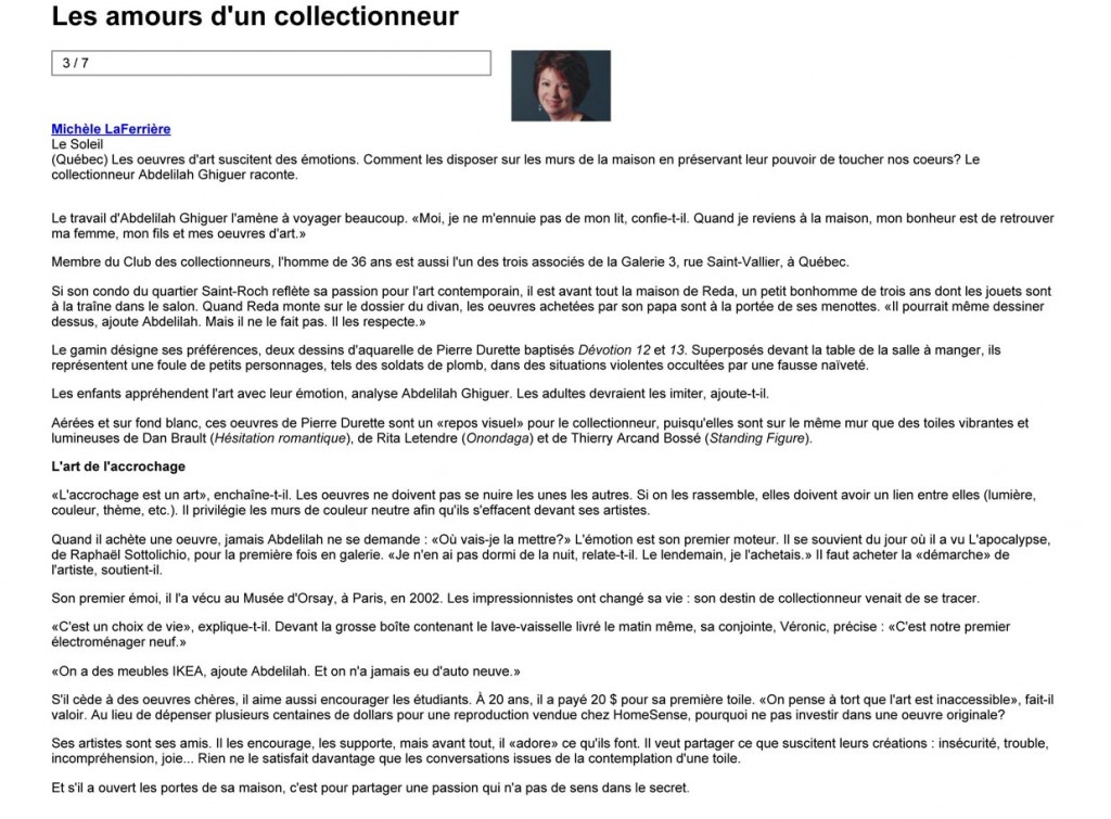 Les amours d'un collectionneur | Michle LaFerrire | Habitation