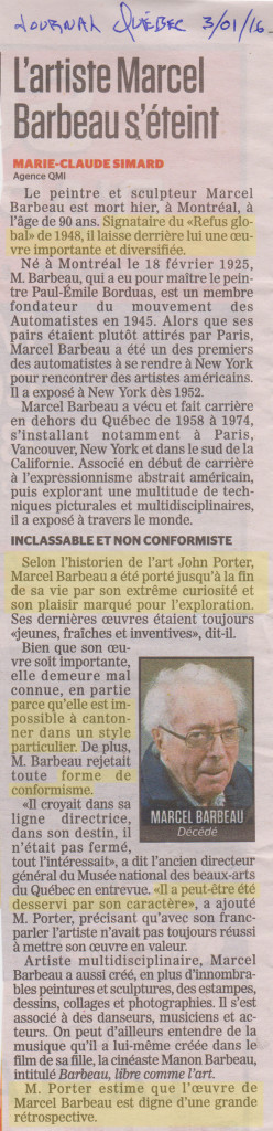 Barbeau journal de Quebec