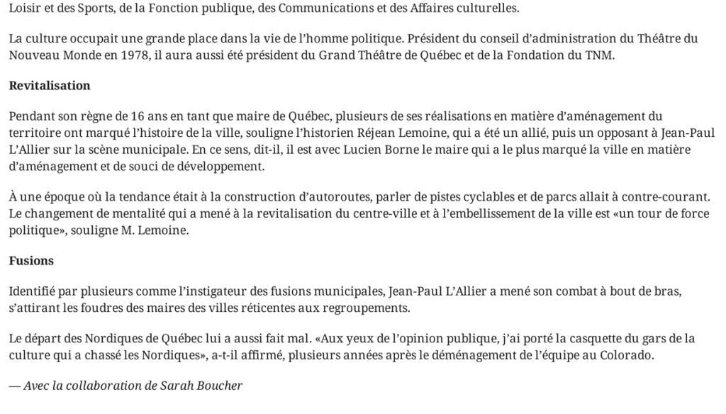 ÇHonor comme il se doitÈ | Le Journal de Qubec